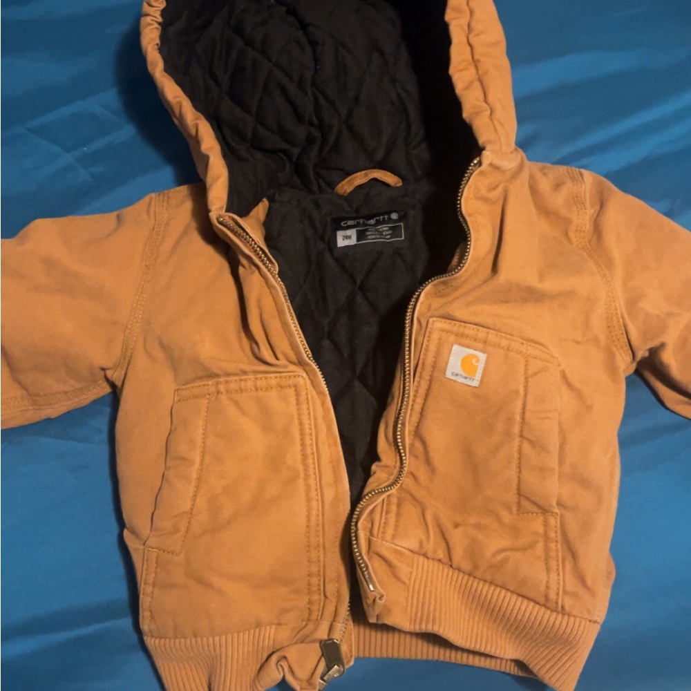 Carhartt Brown Quilted Hooded Jacket